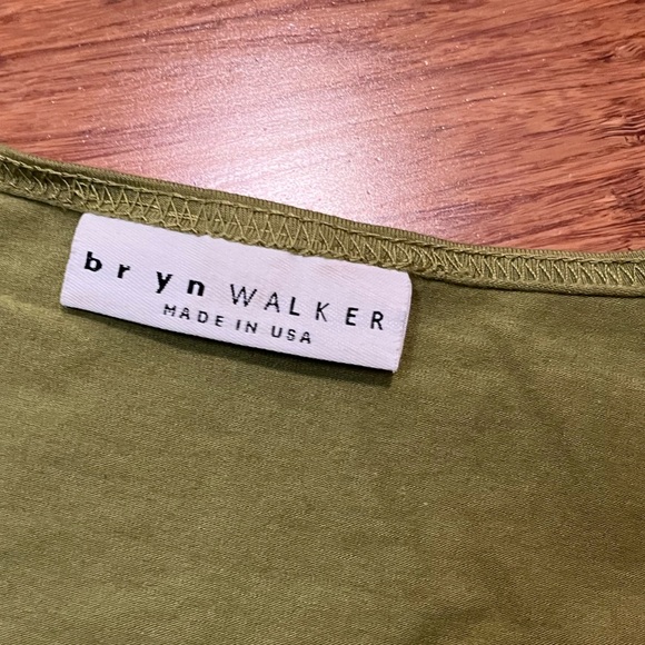 bryn Walker Chartreuse Green Long Sleeve Tunic Dress w/pockets. Size Large - Picture 9 of 14